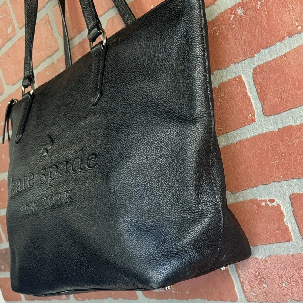 Kate Spade Larchmont Ave. Black Leather Tote Bag